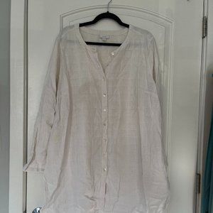 Purejill White Button Down Tunic XL